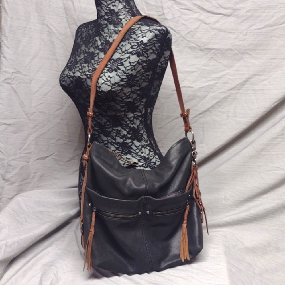 The Sak genuine leather purse black brown